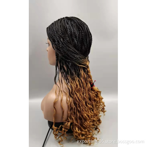 Factory For Black Women Dreadlocks Wholesale Synthetic Braiding Crochet hair Curly Hair wigs Lace Front Wig Faux Locs Braided